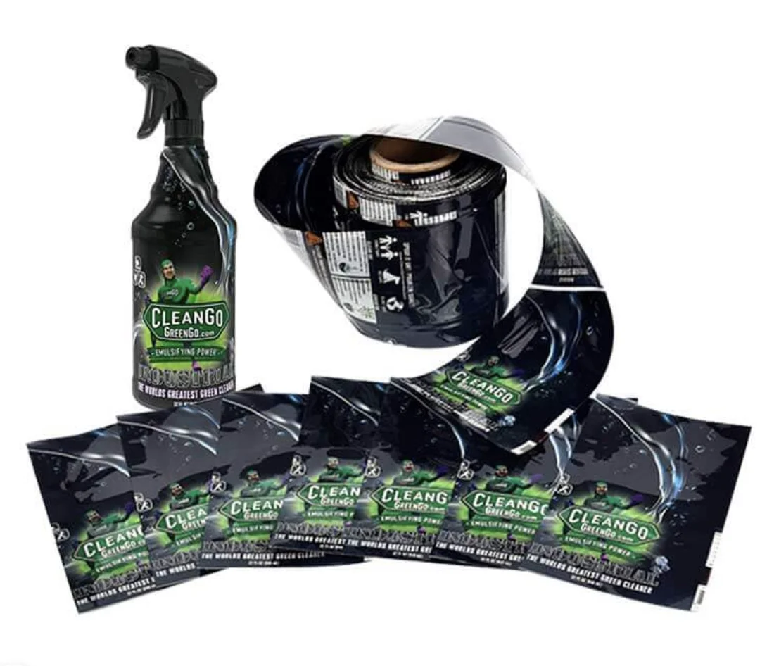 Cleaning agents packaging shrink labels