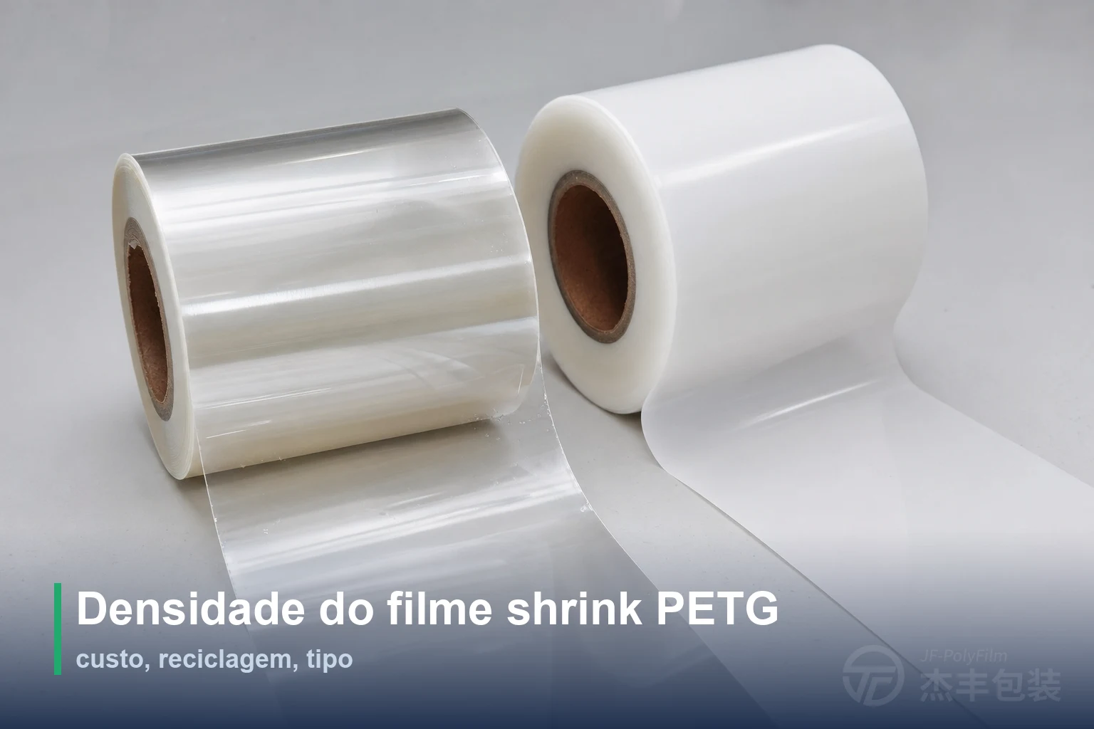 Densidade do filme shrink PETG: custo, reciclagem, tipo