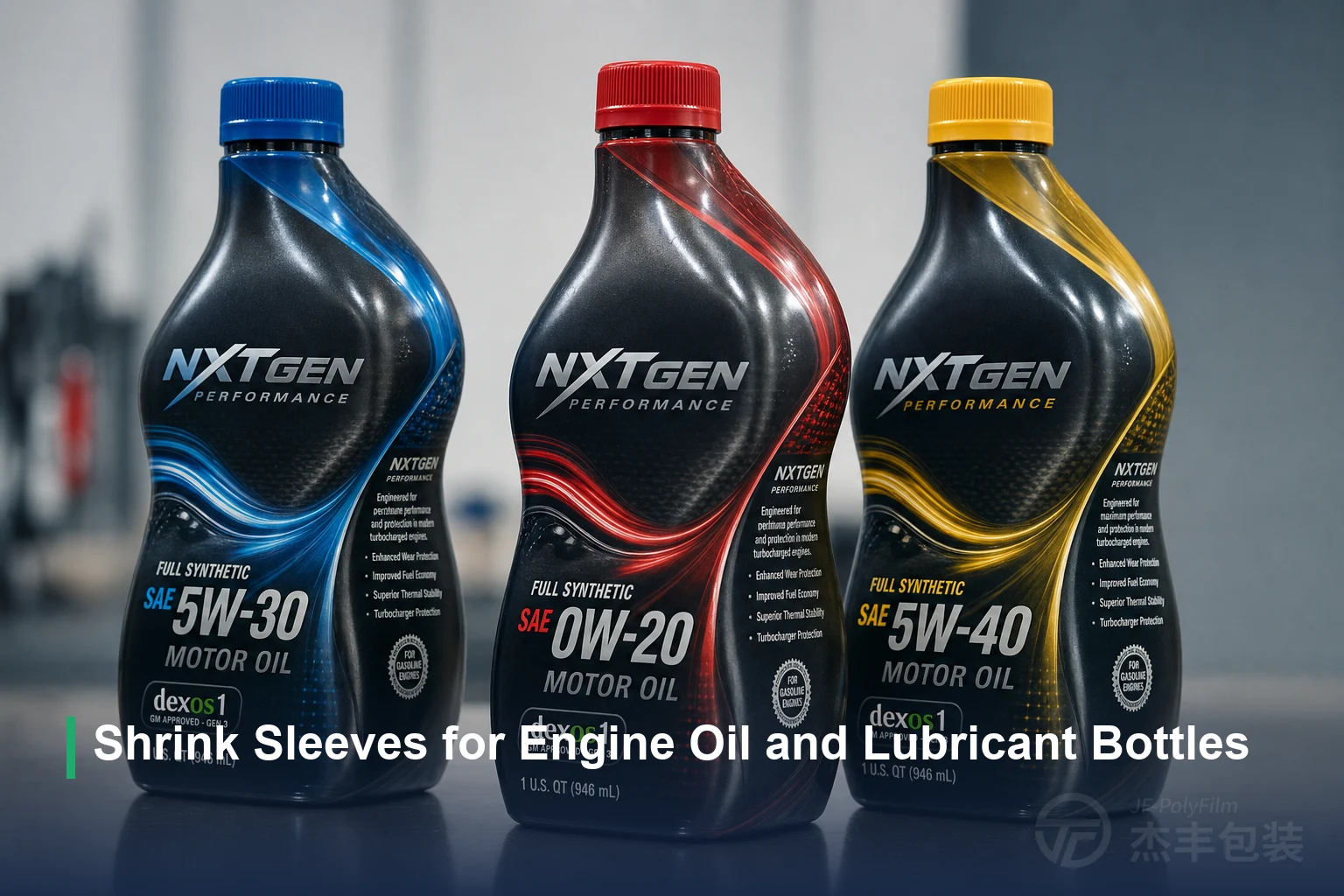 Shrink Sleeves for Engine Oil and Lubricant Bottles
